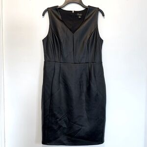 Thalia Sodi Black Faux Leather Sleeveless Sheath Dress LBD